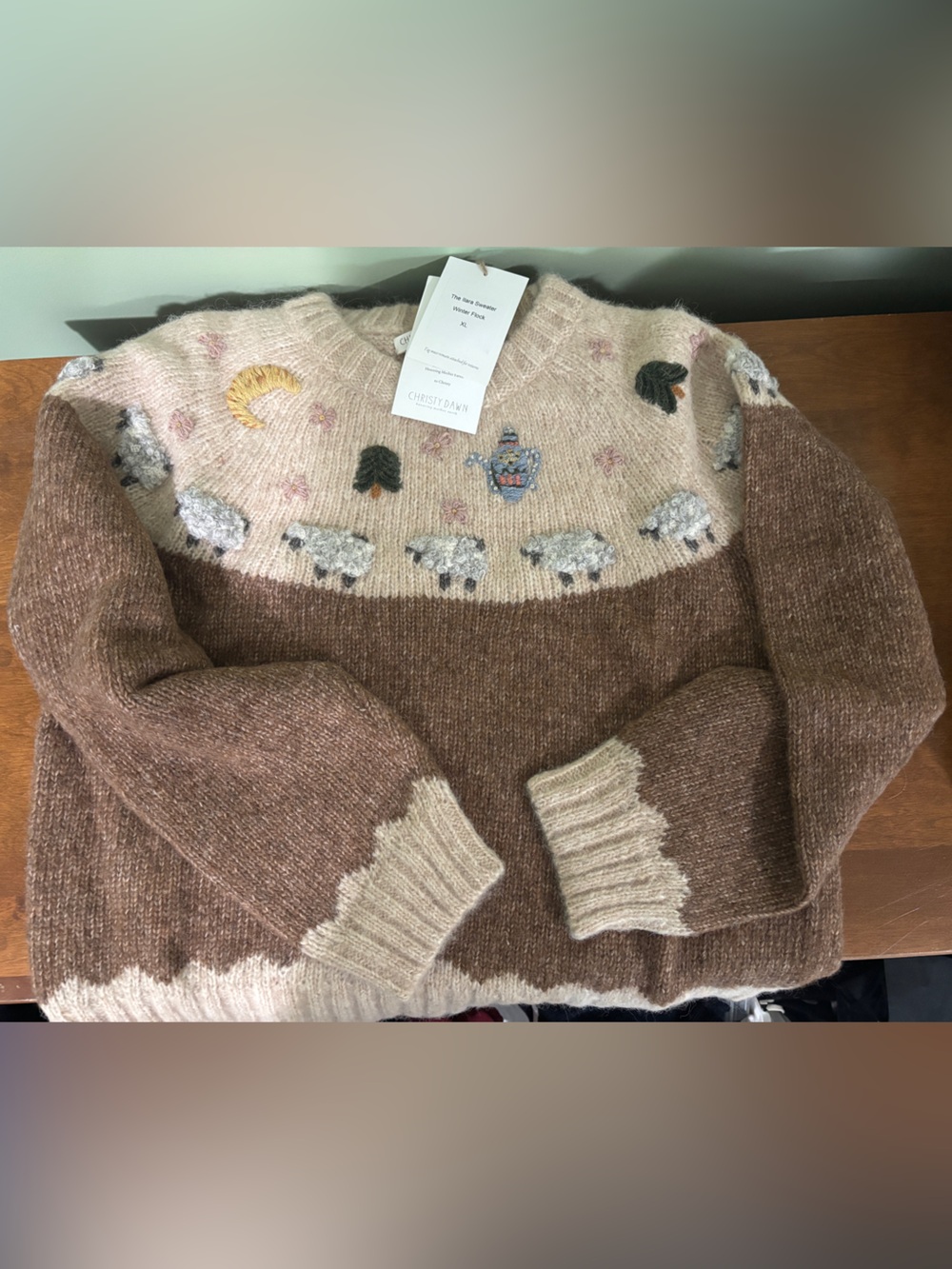 NWT Christy Dawn ilara Winter Flock Crewneck Sweater